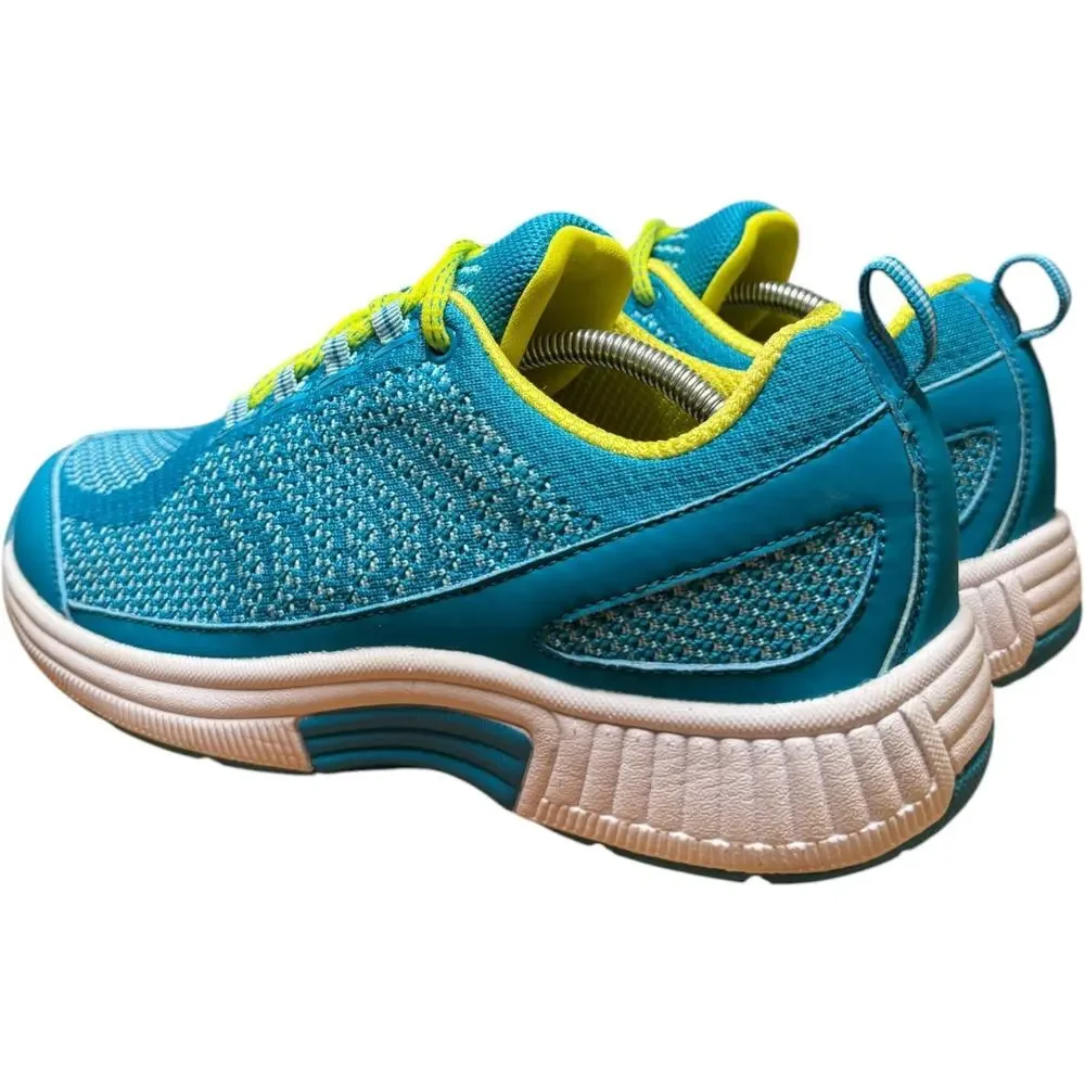 ORTHOFEET 986 Coral Women 8 Orthopedic Walking Sneakers Turquoise Orthotic *READ